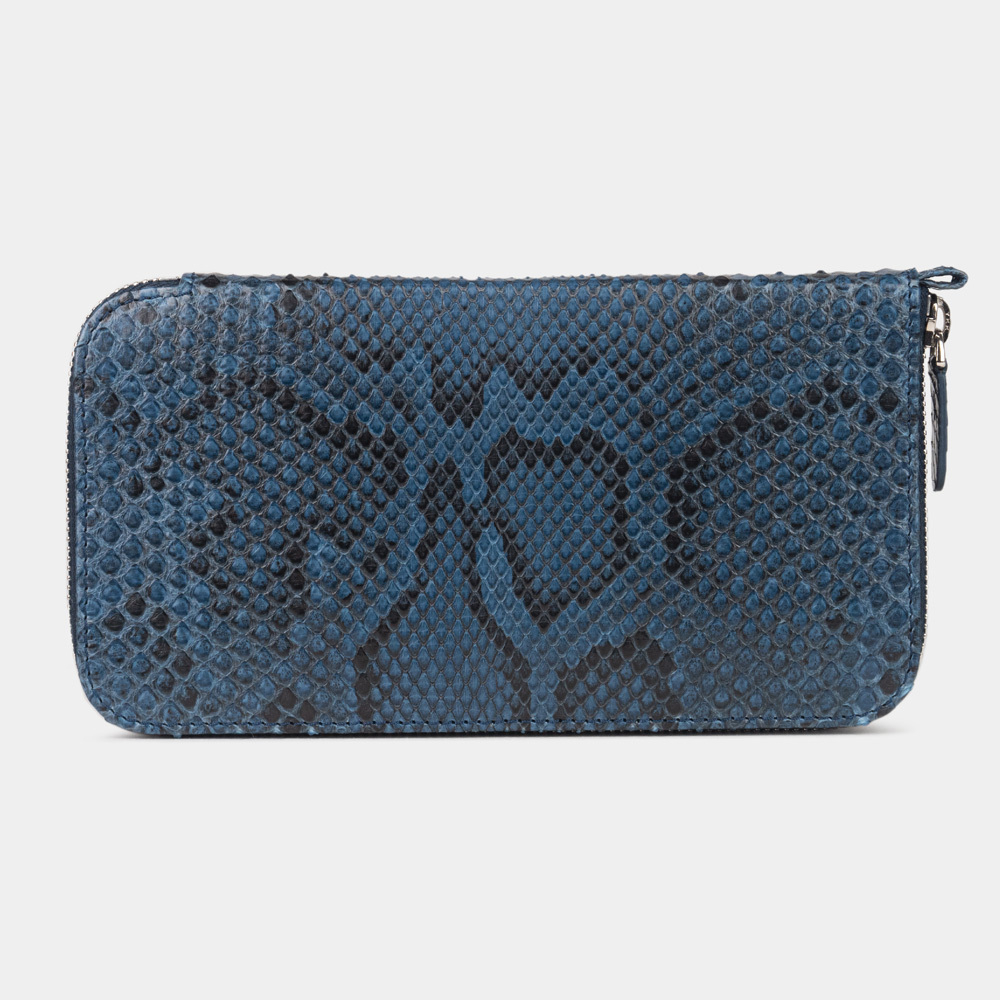 Кошелек Marquise из кожи питона и козы, синего цвета