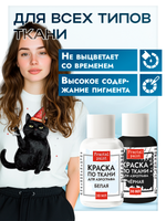 Комбо красок для аэрографа по ткани (белая+чёрная) 2х30 мл