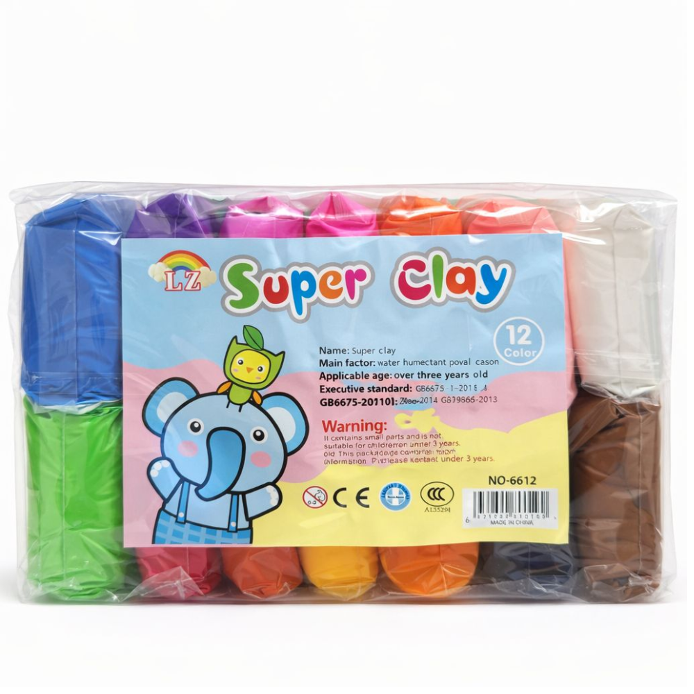 Воздушный пластилин Super Clay 12 шт
