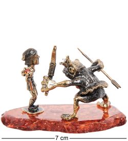 Народные промыслы AM-2004 Фигурка «Лягушка Хочу замуж» (латунь, янтарь)