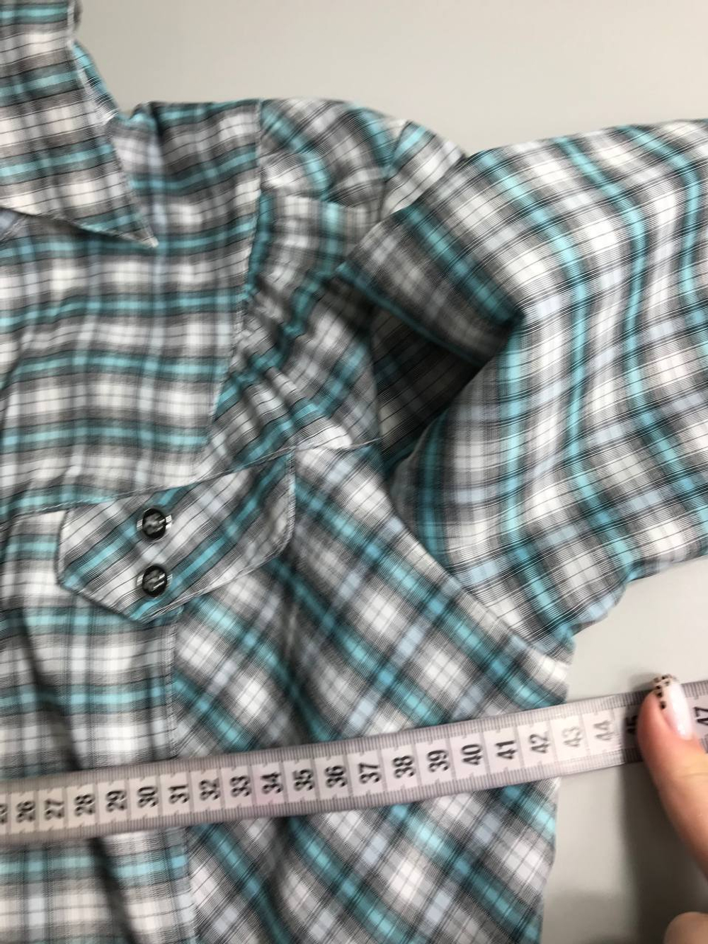 Рубашка в клетку по фигуре, маркировка М, 44-46 размер