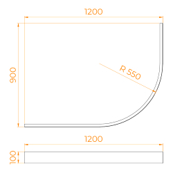 Экран для душевого поддона RGW N (Асимметричный) (900x1200)