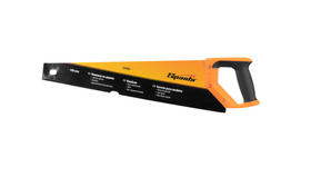 Ножовка по дереву Sparta 500 мм, 7-8 TPI, зуб-2D, каленый зуб, линейка, двухкомпонентная рукоятка 235035
