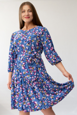 Платье женское 3211ЛПА, листок голубой #172ЛГ053211ЛПА