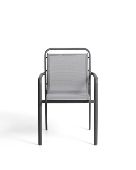 Уличный стул Luri из графитового алюминия и серого текстиля