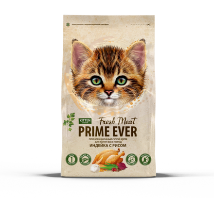 Рrime ever для котят  индейка с рисом 370 г