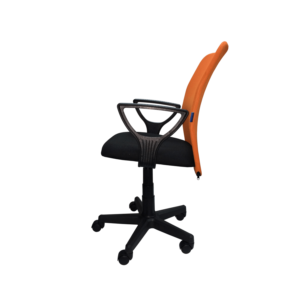 Кресло "Том" (спинка оранжевая ткань/сиденье черная ткань)