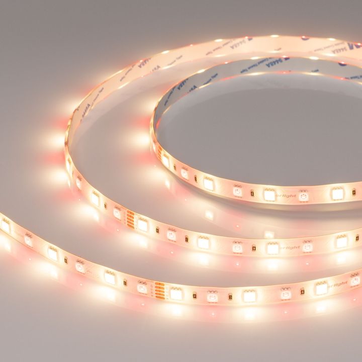 Светодиодная влагозащищенная лента Arlight 14,4W/m 60LED/m 5060SMD разноцветный/теплый белый 5M 034185