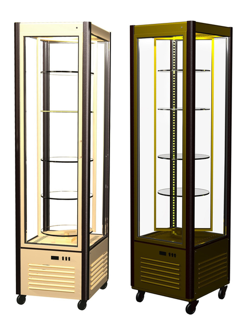 Шкаф кондитерский Полюс R 400Cвр Carboma (Обычная/Люкс) Шоколадно-золотистый