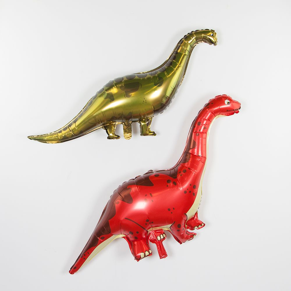 Шар (51''/130 см) Фигура, Динозавр Диплодок, Красный, 1 шт.