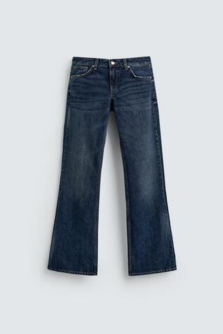 ZARA HARRY LAMBERT X DISNEY ДЖИНСЫ КЛЕШ С НИЗКОЙ ПОСАДКОЙ, СИНИЙ