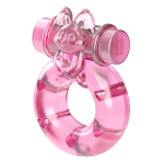 Розовое эрекционное кольцо с вибрацией 3,5х5см Baile Pink Rabbit Cock Rings BI-010082