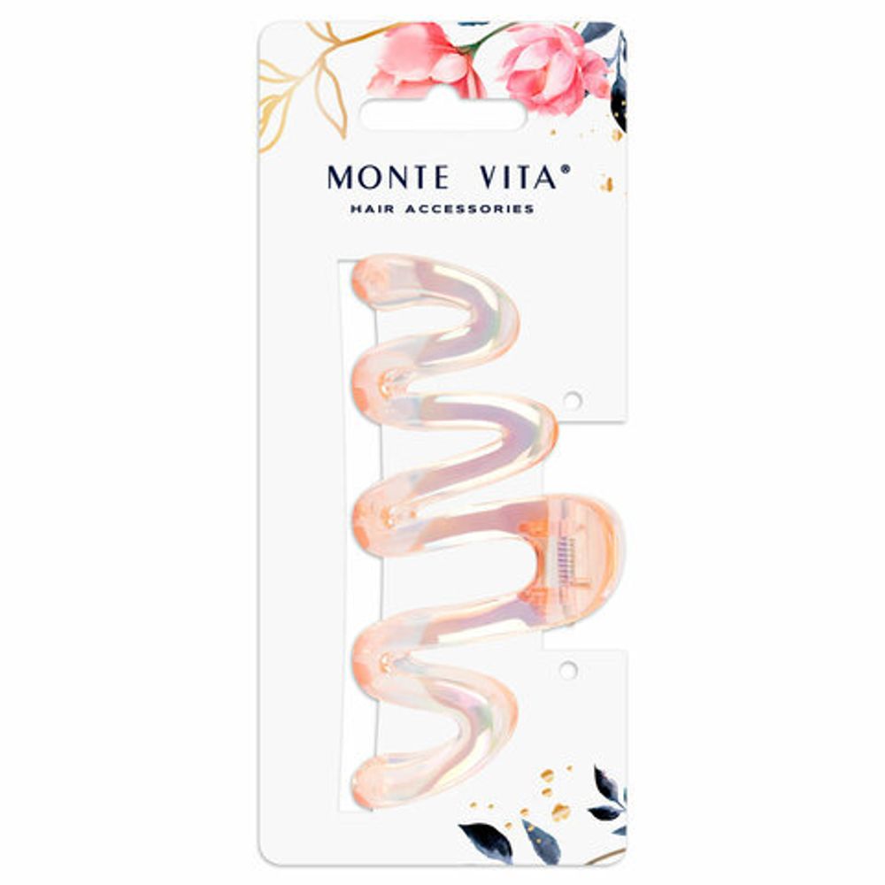 Краб для волос 10,5 см, перламутровый, розовый, MONTE VITA, 457014