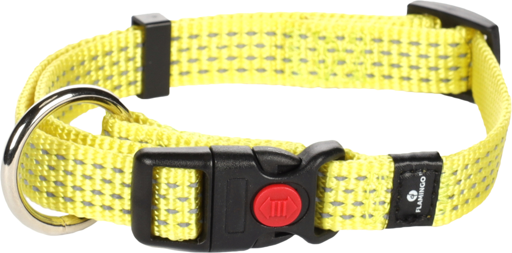 Ошейник LEN, M 40-55 см/ 20 мм, жёлтый, Flamingo