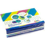 Точилка пластиковая с ластиком Yalong "Авто шина" 1 отверстие, контейнер, ассорти, картонная упаковка