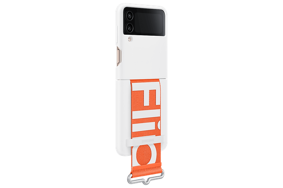Чехол Samsung Silicone Cover with Strap для Z Flip 4 (EF-GF721TWEGRU) белый