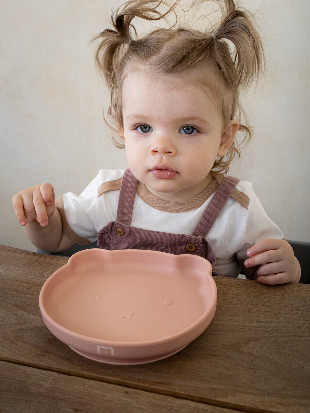 Силиконовая тарелка на присоске 400 мл Мишка, Cotton candy