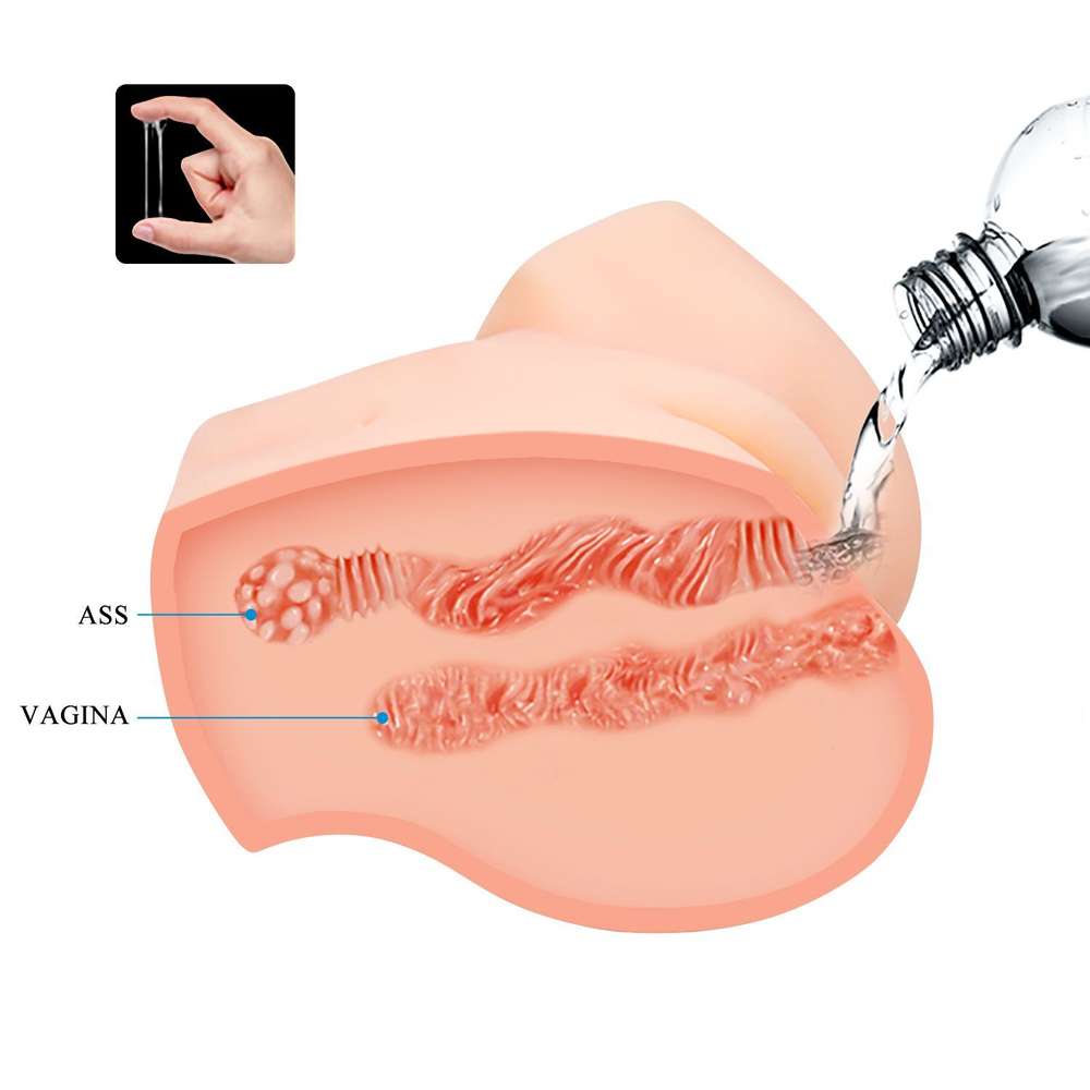 Телесный мастурбатор-полуторс с вибрацией Samantha (Цвет: телесный)