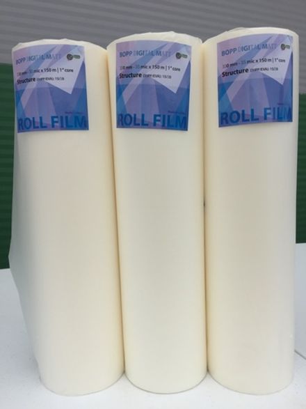 Пленка полипропилен глянцевая Bulros для горячего ламинирования цифровой печати, ширина 330мм, длина 150м, втулка 25мм