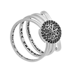 Кольцо из серебра/Без покрытия/Со вставкой из фианитов