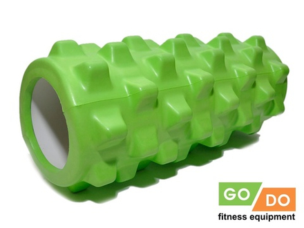 Валик ролл для фитнеса рельефный полый GO DO :LY1-31  (Салатовый)