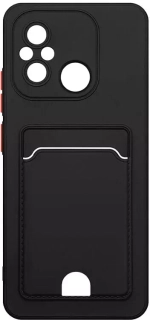 Силиконовый чехол с отделением для карты для Xiaomi Redmi 12C black DF