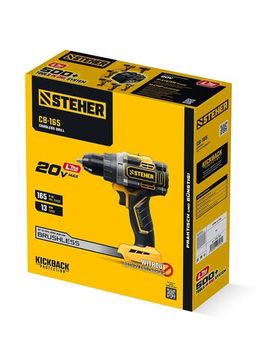 STEHER 20 В, 165 Н·м, без АКБ (LMS), бесщеточная дрель-шуруповерт (CB-165)