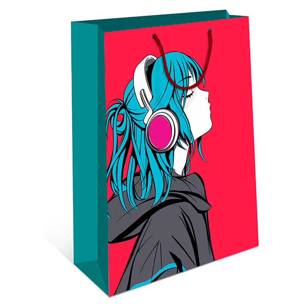 Пакет подарочный "Аниме. Девушка" 26*12*32 см