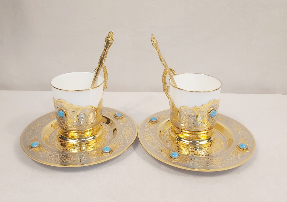 Кофейный набор на 2 персоны "Бирюза"