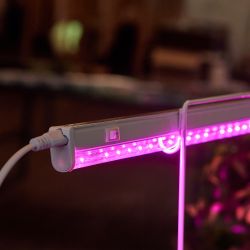 ULI-P42-18W-SPBX IP40 WHITE Светильник для растений светодиодный линейный. 560мм. выкл. на корпусе. Алюминий. Спектр с дальним красным для рассады и досвечивания в период роста. TM Uniel