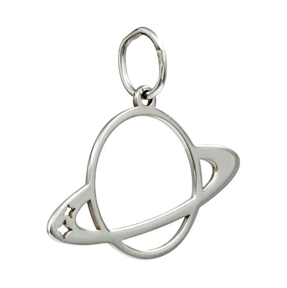 Подвеска Планета Сатурн с кольцами - кулон из серебра 925 пробы, вид 2