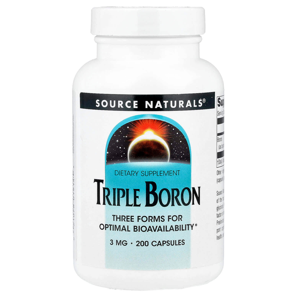 Source Naturals, Triple Boron, 3 мг, 200 капсул