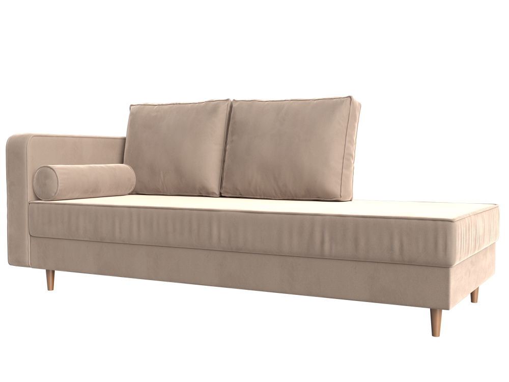 Кушетка Прайм левая, Бежевый, Велюр, 100873L