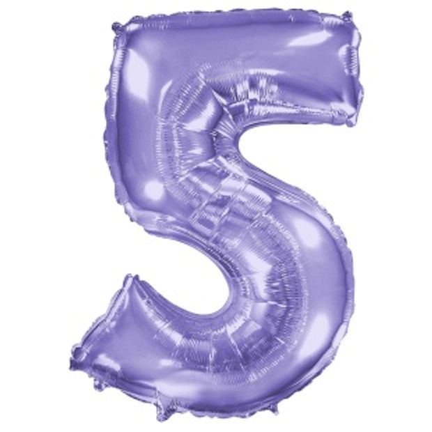 FM Шар 40'' / 102 см "Цифра 5" Сиреневый (БГ-60)