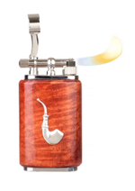 Зажигалка трубочная Mastro de Paja, серебро и бриар