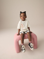 Футболка и шорты в комплекте для девочки Next AB4-633, Белый, Серый