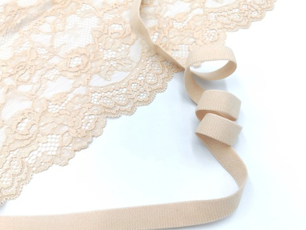 Отделочная резинка без фестонов, 15 мм, бежевый, (Арт: OTR530/15-126), м