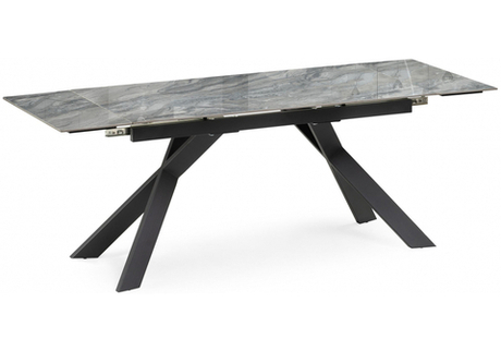 Керамический стол Woodville Хилбри 140(200)х80х76 оробико, черный, ножки черные