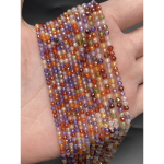 ц4-р Цирконий розовый 4мм, шар огранка, нить 38см