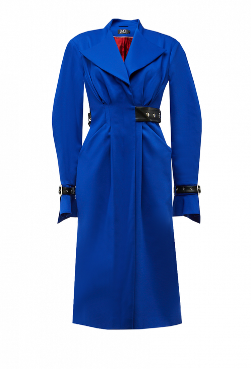 Френч васильковый с вырезами по бокам 16-03-20FW