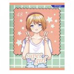 Тетрадь 48л., А5, клетка, Alingar "Fashion girls", скрепка, мелованный картон (стандарт), выб УФ лак, блок офсет, 4 дизайна в пленке т/у