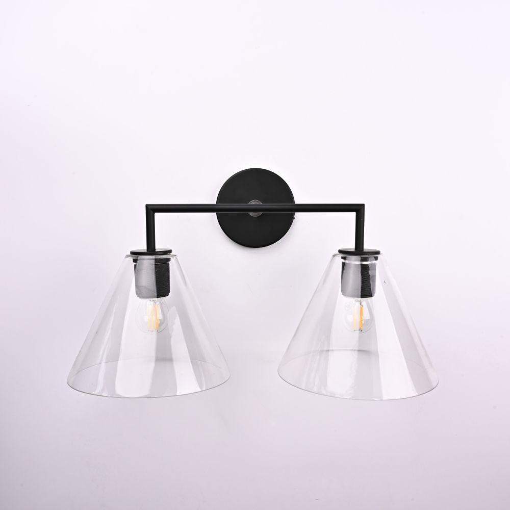 Бра Rh Utilitaire Funnel Shade Double Sconce Black By Imperiumloft
