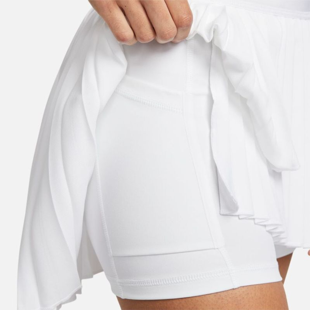 Теннисная юбка Nike Court Dri-Fit Advantage Pleated Tennis Skirt - белый