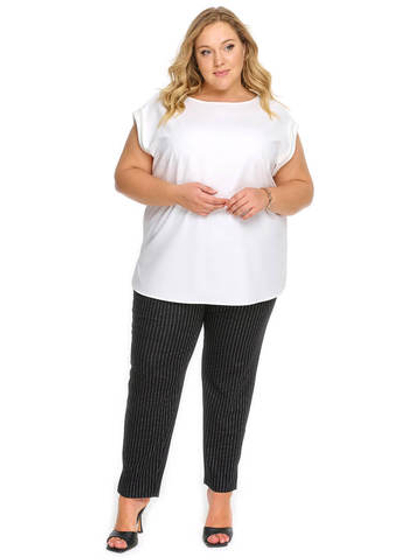 Брюки 7/8 в полоску, чёрные