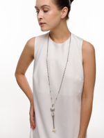 Колье "Round Shine Brush Pearl" Silver