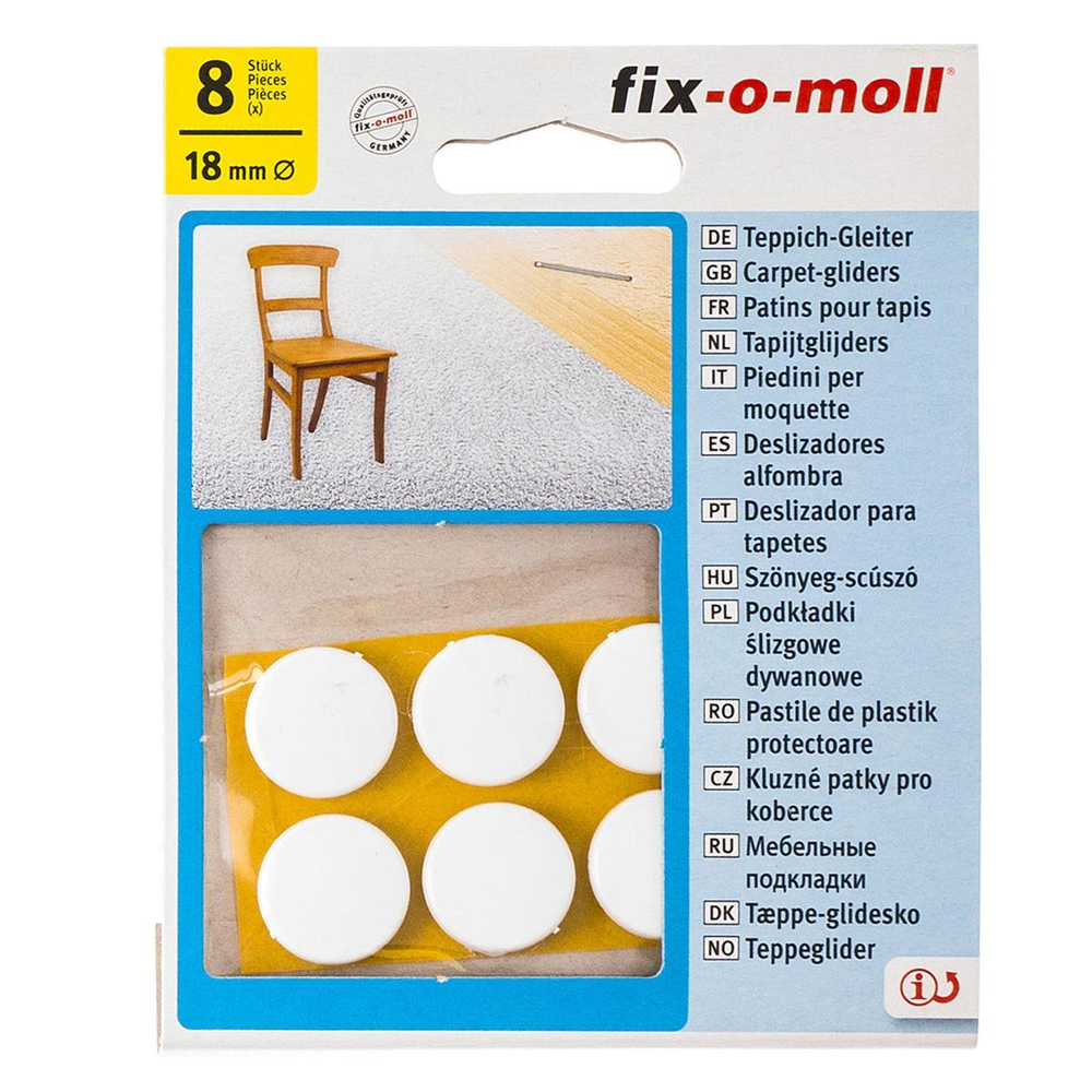 Пункт fix-o-moll пластмассовый самоклеящийся d18мм светло-серый (8 шт) 246090