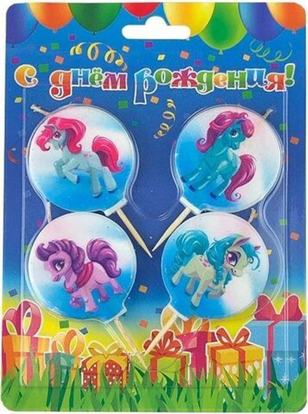 Свечи Круг, Пони, 4 см, 4 шт.