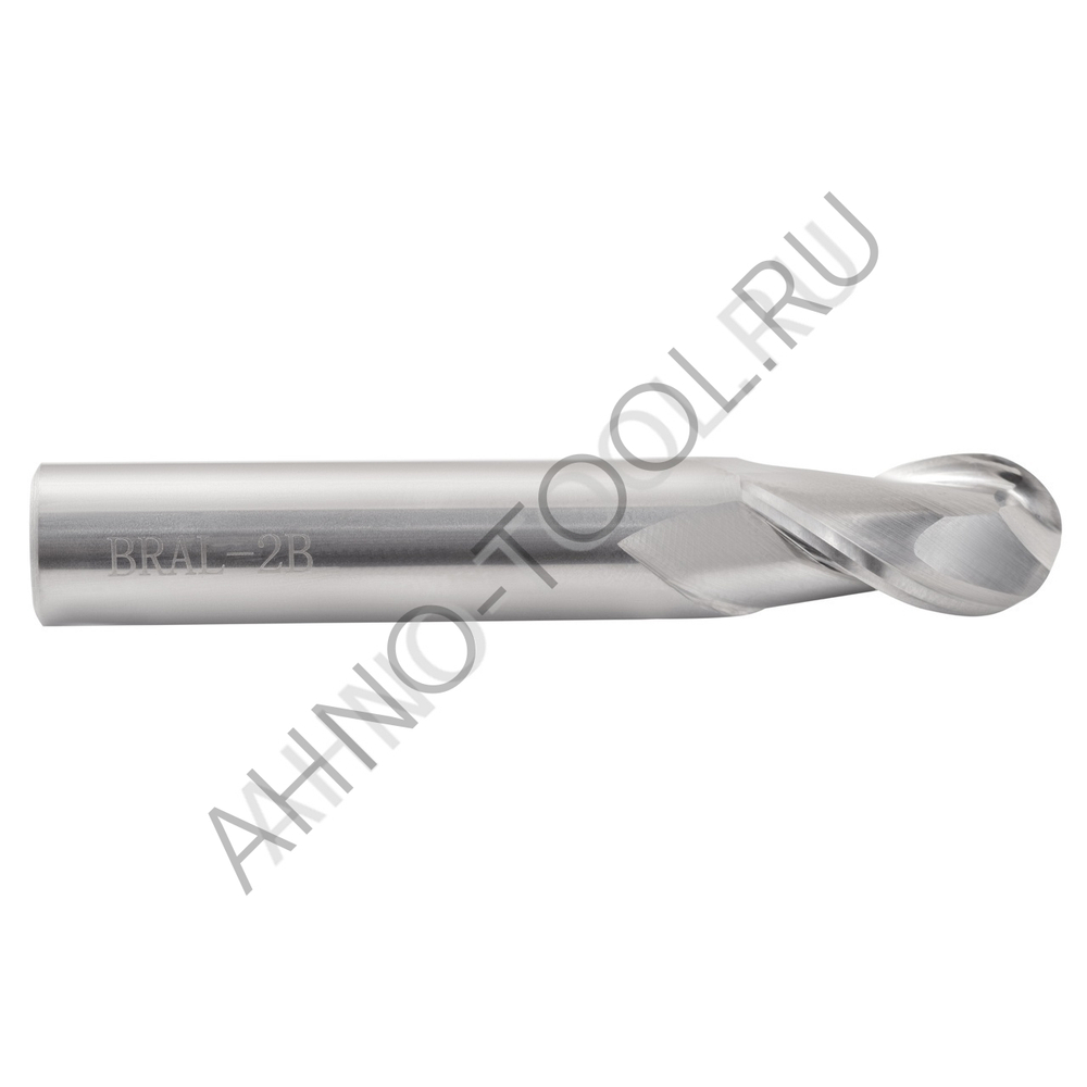 Фреза твердосплавная сферическая 10мм (L=75, l=20, хв=6) Z2 35° по алюминию и цвет.металлам BRAL-2B-