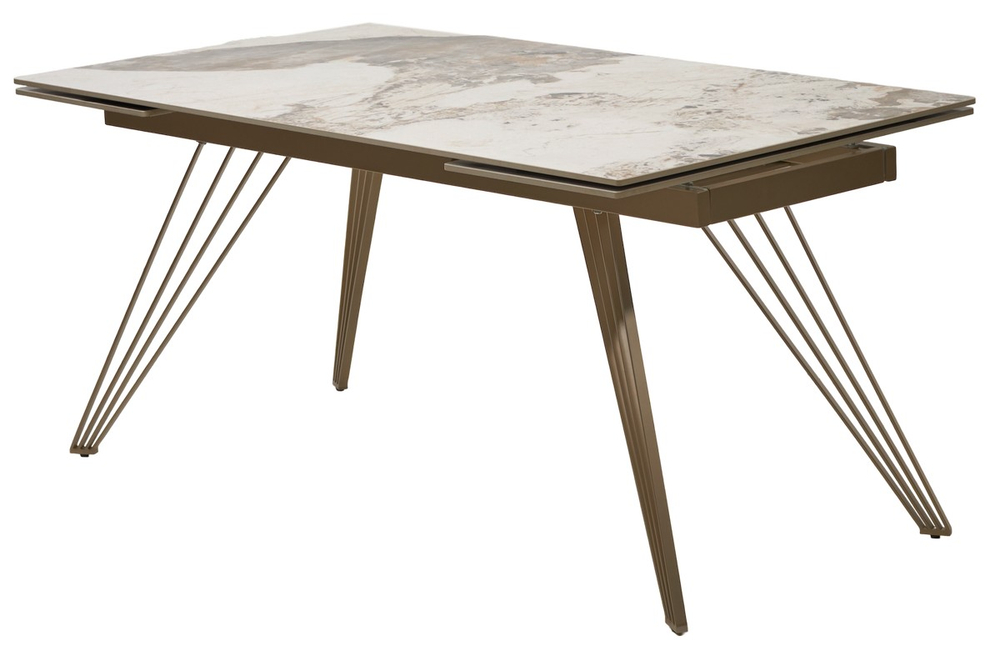 Стол М-City DISAUR Асерра-1 (Acerra-1) 160 Пандора (Gloss Pandora) керамика, каркас а Шампань