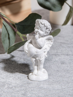 Набор статуэток ангелочки 4 штуки и круглый подсвечник